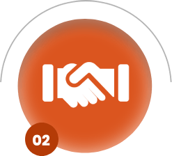 Handshake icon with number 02